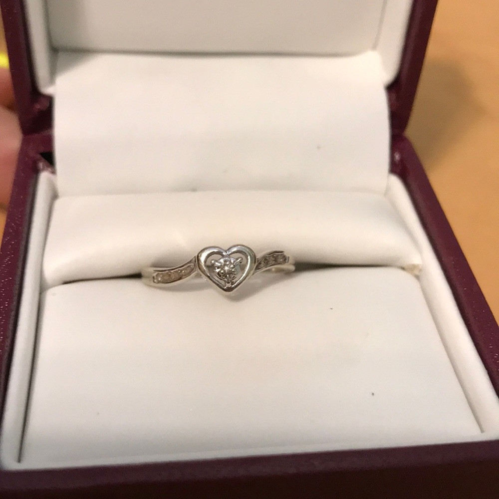 Diamond heart shaped ring